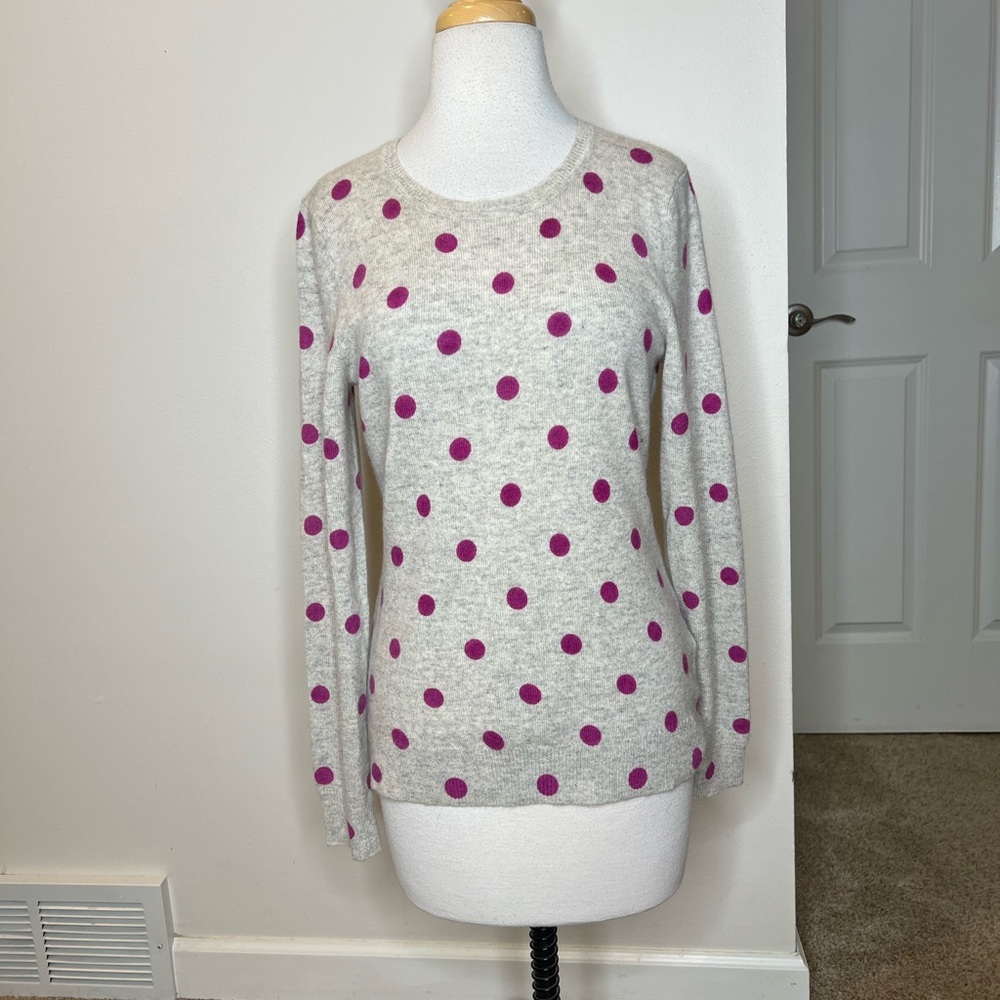 Lord & Taylor Cashmere Polka Dot Sweater Women's S